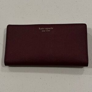Kate Spade - Large Slim Bifold Wallet - Cameron Cherrywood (NEW)